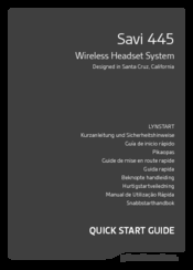 Plantronics Savi 445 Quick Start Manual