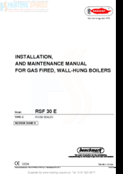 Benchmark RSF 30 E Installation And Maintenance Manual