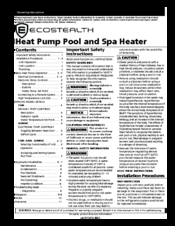 Ecostealth 1500 Series Owners And Operation Manual