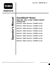 Toro 74539 Operator's Manual