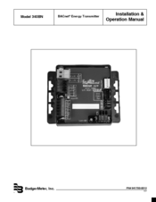 Badger Meter 340BN Installation & Operation Manual
