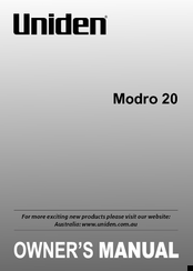 Uniden Modro 20 Owner's Manual