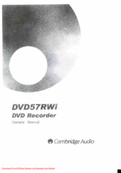 Cambridge Audio DVD57RWi User Manual