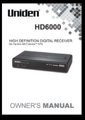 Uniden HD6000 Owner's Manual