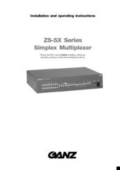 Ganz ZS-SX Series Installation And Operating Instructions Manual