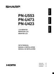 Sharp PN-U553 Setup Manual