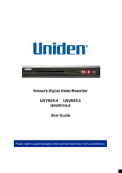 Uniden UNVR165-8 User Manual