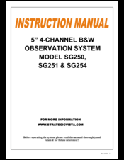 Strategic Vista SG250 Instruction Manual