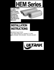 Ultrak HEM Series Installation Instructions Manual