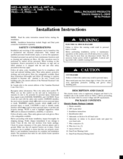 Carrier PH 3G...A Series Installation Instructions Manual
