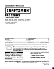 Craftsman 247.20438 SERIES Operator's Manual
