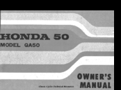 Honda QA50 Owner's Manual