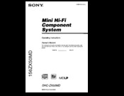 Sony dhc-zx50md Operating Instructions Manual