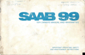 Saab 99 Important Operatlng, Safety And Maintenance Instructions
