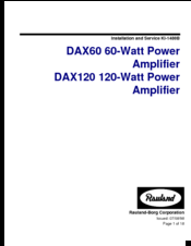 rauland DAX120 Installation And Service