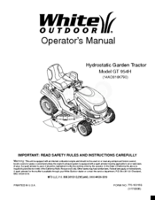 White Outdoor 14AQ816K790 Operator's Manual