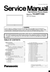 Panasonic TH-65PF11EK Service Manual