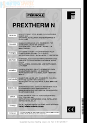 Ferroli PREXTHERM N 107 Operating, Installation And Maintenance Manual