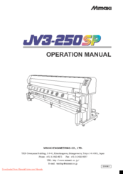 Mimaki Jv3 Sp Maintenance Manual