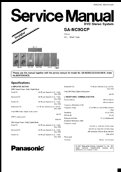 Panasonic SA-NC9GCP Service Manual
