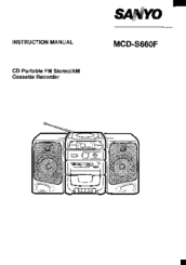Sanyo MCD-S660F Instruction Manual