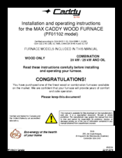 PSG MAX CADDY PF01102 Installation And Operating Instructions Manual
