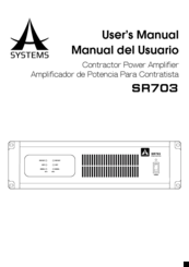 A SYSTEMS SR703 User Manual