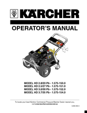 Kärcher HD .5/27 Pb Operator's Manual