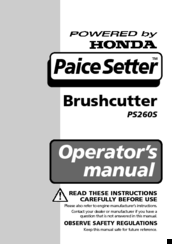 Honda Paice Setter PS260S Operator's Manual