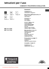 Hotpoint MBT 1911 FI/HA Operating Instructions Manual