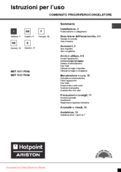 Hotpoint MBT 1912 FI/HA Operating Instructions Manual
