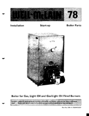 Weil-McLain 78 Series Installation, Start-Up, Parts