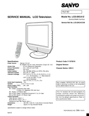 Sanyo LCD-20CA1Z Service Manual