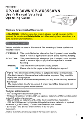 Hitachi CP-WX3530WN User Manual