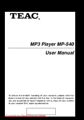 Teac MP-540 User Manual