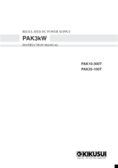 Kikusui PAK35-100T Instruction Manual