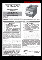 FireMagic 3279 Series Installation Instructions And Owner's Manual