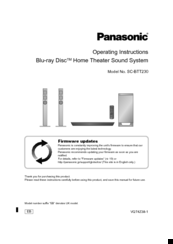 Panasonic SC-BTT230 Operating Instructions Manual