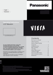 Panasonic Viera TX-L47WT50E Operating Instructions Manual