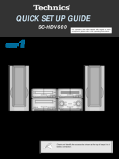 Technics SC-HDV600 Quick Setup Manual
