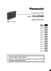 Panasonic CN-GP50N Important Information Manual
