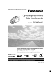 Panasonic Palmcoder Multicam PV-GS400 Operating Instructions Manual