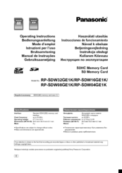 Panasonic RP-SDW04GE1K Operating Instructions Manual