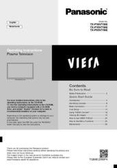 Panasonic Viera TX-P65VT50E Operating Instructions Manual