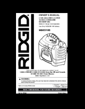RIDGID WD03180 Owner's Manual