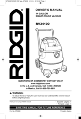 RIDGID RV34100 Owner's Manual