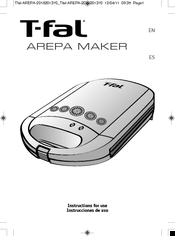 T-Fal AREPA MAKER Instructions For Use Manual
