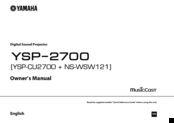 Yamaha YSP-2700 Owner's Manual
