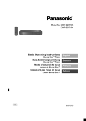 Panasonic DMP-BDT184EG Basic Operating Instructions Manual