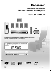 Panasonic SC-PT350W Operating Instructions Manual